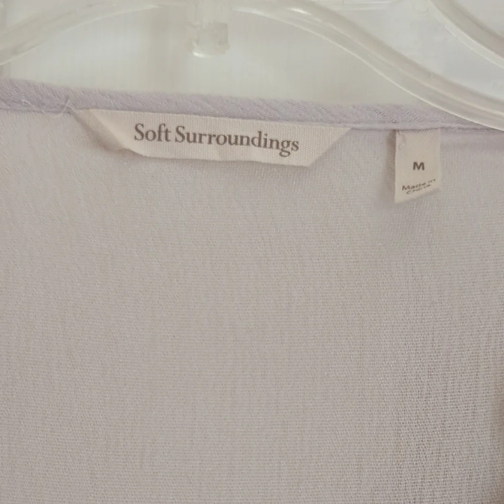 Soft Surroundings Beige Tassel V-Neck Beautiful and Unique Tunic Light Weight - Picture 5 of 8